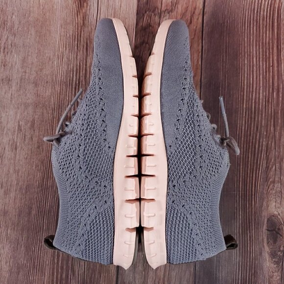 Cole Haan Womens 8.5 B Zerogrand Grand OS Gray Knit Oxford Wingtip Shoes W06727 - Picture 10 of 15